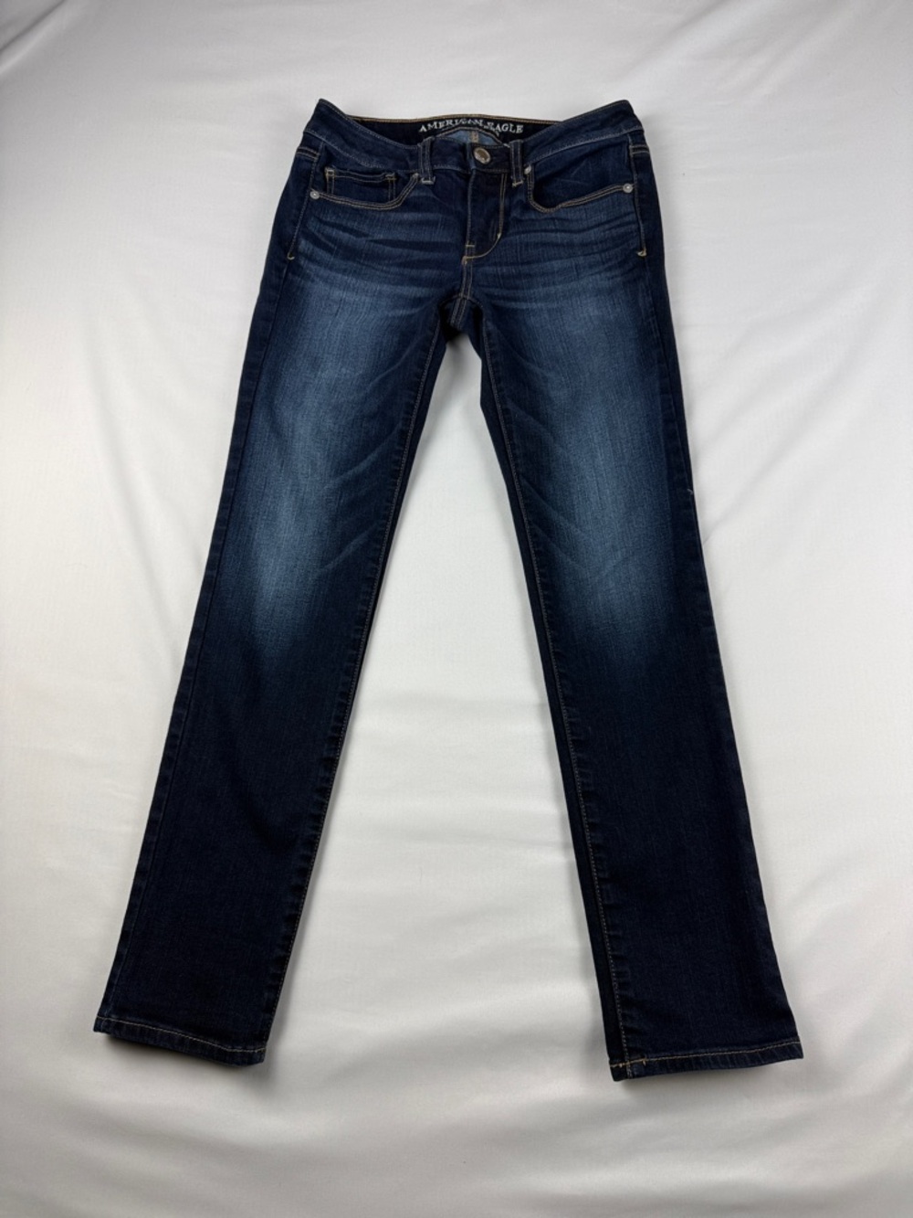 American Eagle Size 4 Low-Rise Skinny Jeans Dark Wash Stretch Y2K
